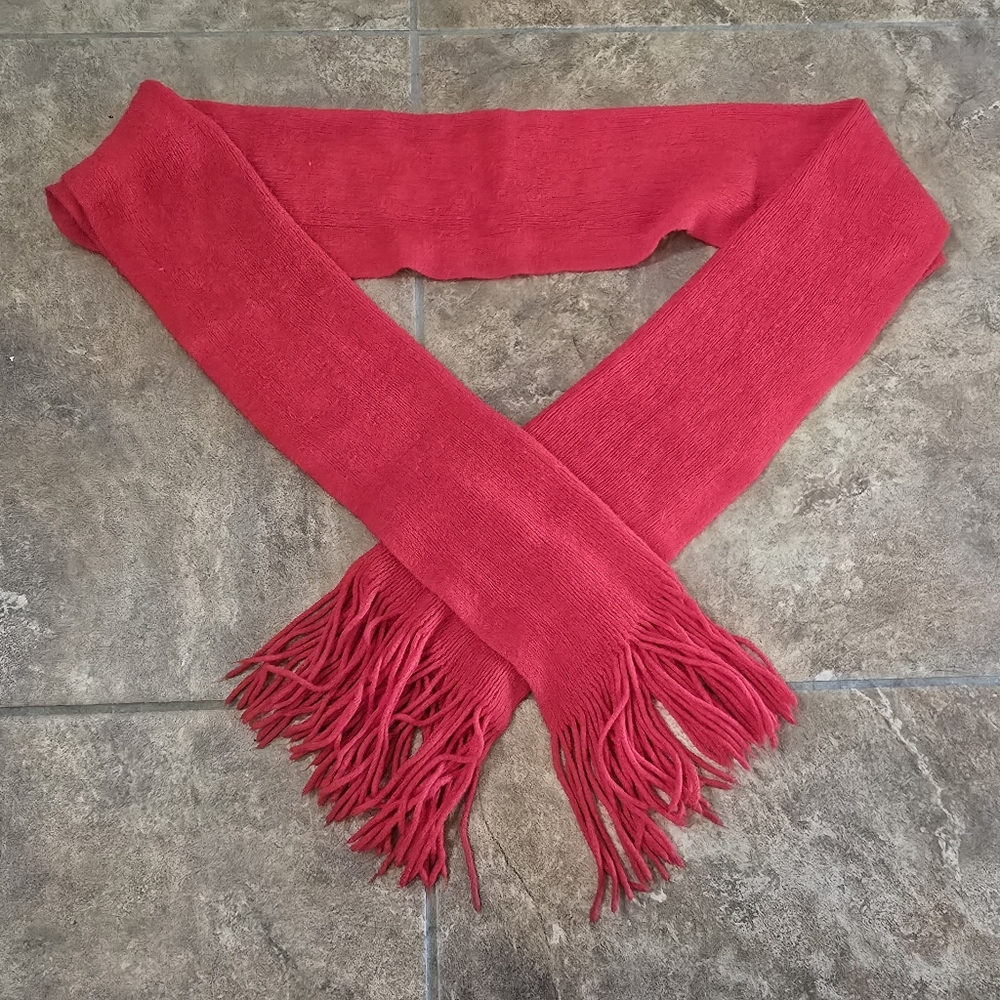 Red Classic Fringed Scarf